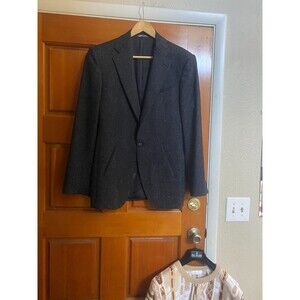 VTG. Salvatore Ferragamo Black Mohair Blend  Sport Coat SZ 40R Slim Fit/Italy